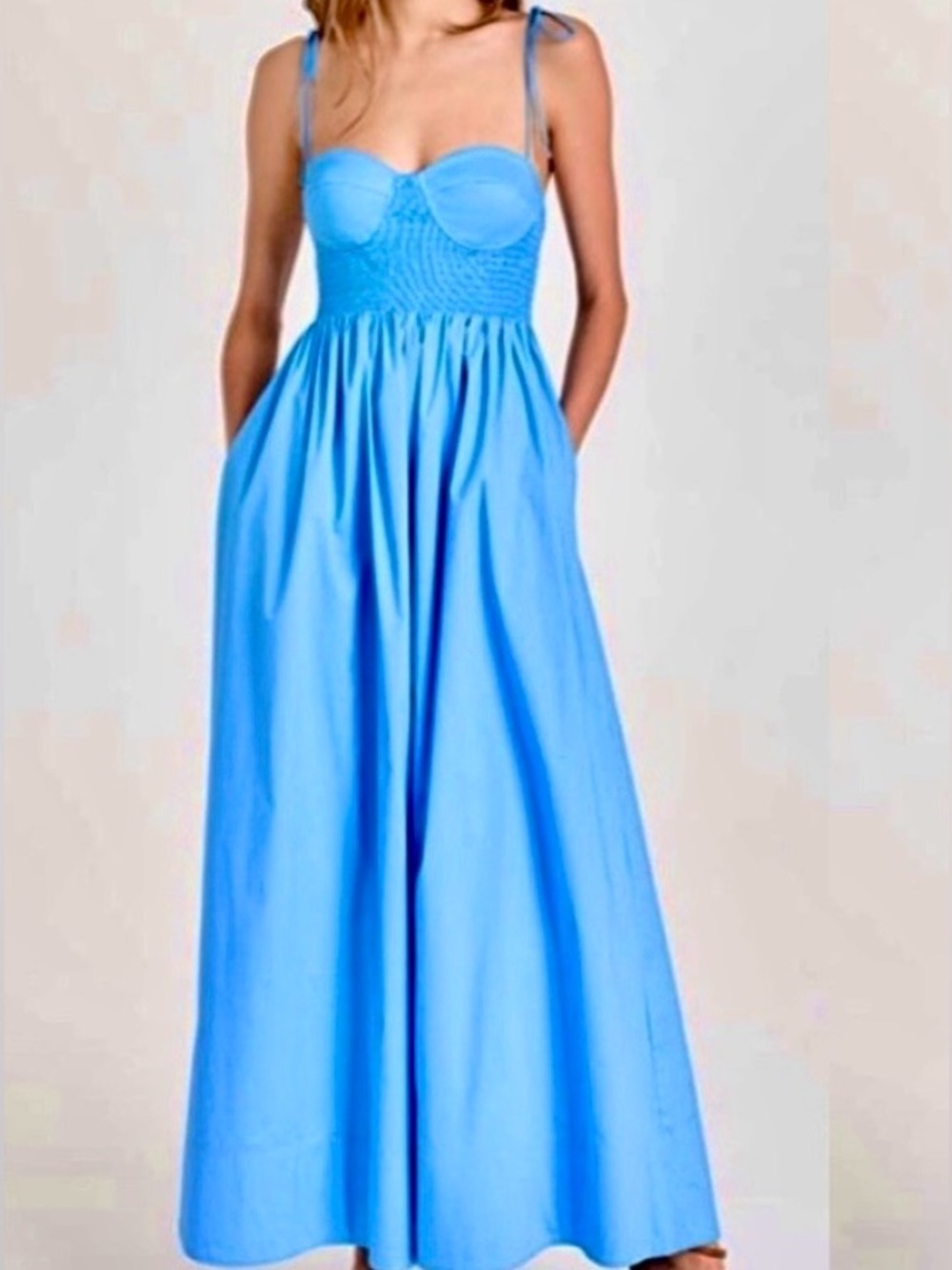 🌺🎉HP🎉🌺 NWOT Staud Landry Maxi Dress Azure